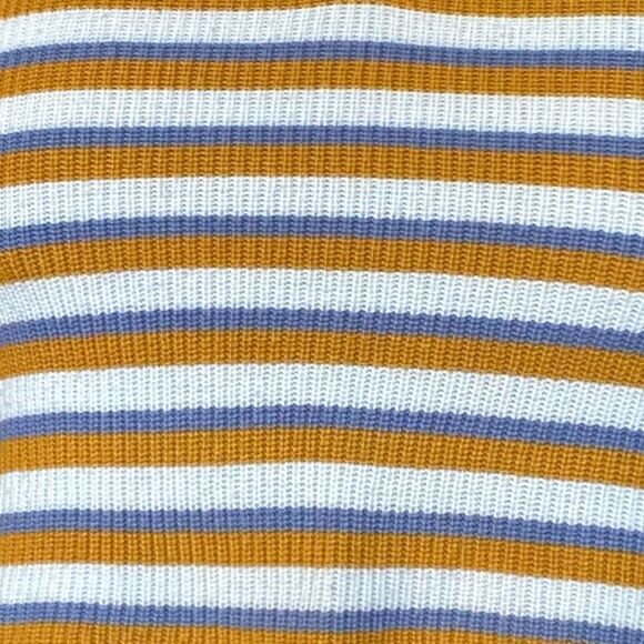 Forever 21 Crop Top Ribbed Stripe V Neck Mustard Periwinkle - Picture 4 of 10